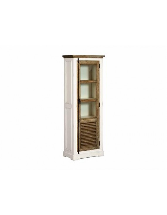 Vitrine Massivholz, Vitrine weiß-Waschung, 69cm