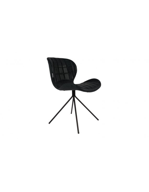 Stuhl schwarz, Metallbeine schwarz, PU Stoff