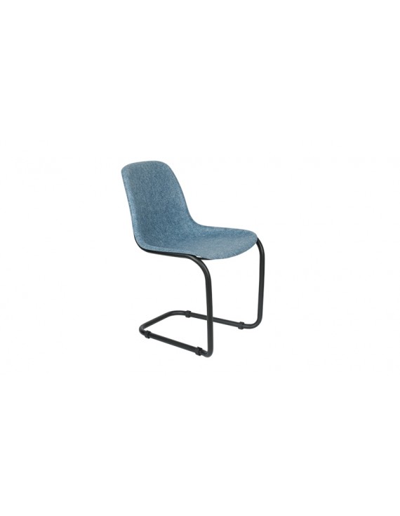 Stuhl blau, Metallbeine schwarz, Kunststoff
