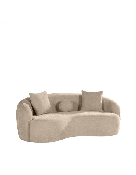 Sofa 2,5-Sitzer beige,  Sofa beige halbrund,  Länge 203 cm