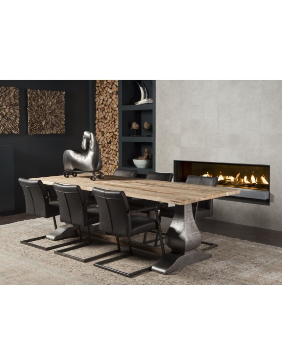 Klostertisch Massivholz, Esstisch Massivholz, Tisch Teakholz Tischplatte,  Breite 260 cm
