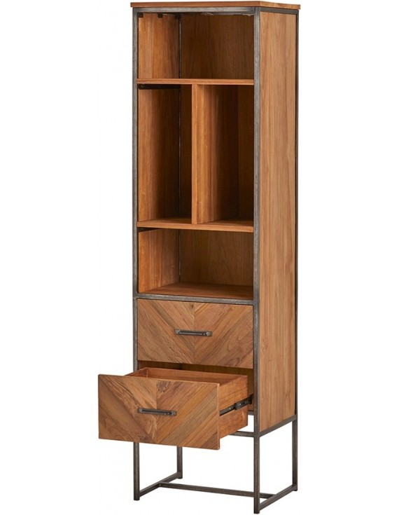 Regal Massivholz, Bücherregal Vintage, Regal Teakholz, Breite 55 cm