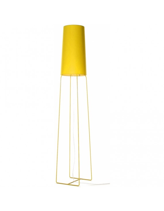 Stehleuchte gelb mit Lampenschirm, Stehlampe gelb mit Lampenschirm, Höhe 176 cm