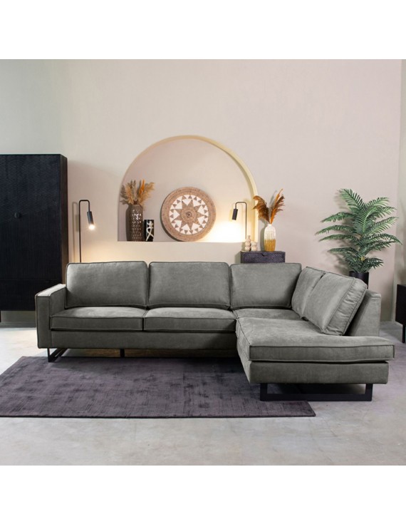 Ecksofa anthrazit, Sofa anthrazit Ottomane rechts,  Länge 276 cm