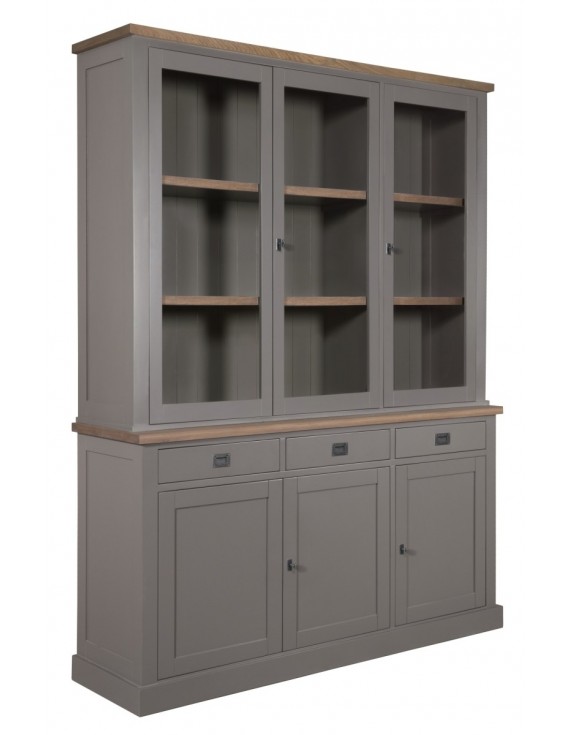 Geschirrschrank Eiche, Vitrine Eiche, Schrank Eiche , Kommode Eiche, Wohnzimmerschrank Eiche Landhausstil, Breite 170cm