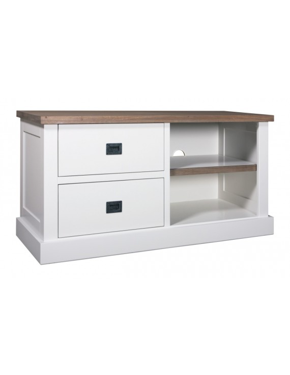 Fernsehkommode weiß Eiche, Kommode weiß, Schrank weiß Eiche, Wohnzimmerschrank weiß Eiche Landhausstil, Breite 120cm