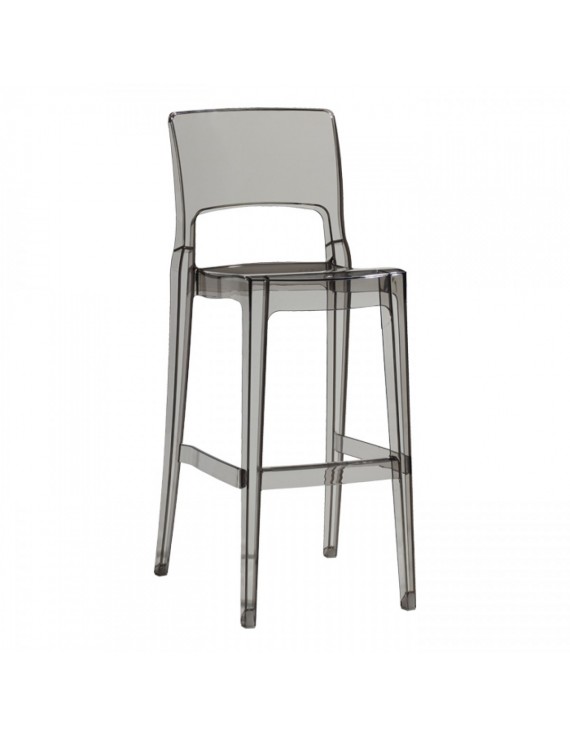 Barstuhl, grau transparent, Sitzhöhe 74 cm, Outdoor