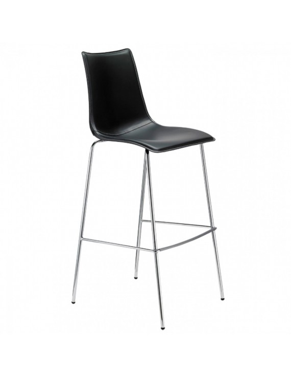 Barstuhl, schwarz, Sitzhöhe 80 cm, Leder