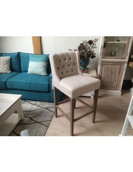 Barstuhl leinen-sand  gepolstert, Barhocker, Sitzhöhe 75 cm