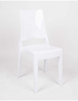 Stuhl weiß mit Sitzkissen, Outdoor Stuhl aus Kunststoff weiß