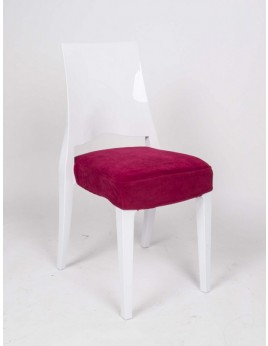Stuhl weiß mit Sitzkissen, Outdoor Stuhl aus Kunststoff weiß