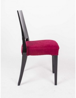 Stuhl schwarz mit Sitzkissen, Outdoor Stuhl aus Kunststoff schwarz