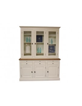 Vitrinenschrank weiß, Geschirrschrank  im Landhausstil in vier Farben, Breite 177 cm
