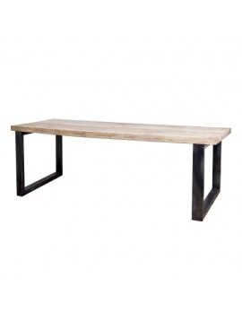 Esstisch Massiv mit Metallbeinen - schwarz, Breite 300 cm
