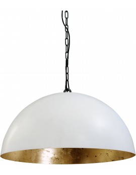 Pendelleuchte gold-weiß, Industrielampe/ Retro-style, Schirm-Ø: 50 cm