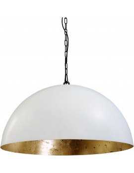 Pendelleuchte gold-weiß, Industrielampe/ Retro-style, Schirm-Ø: 60 cm