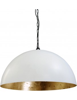 Pendelleuchte gold-weiß, Industrielampe/ Retro-style, Schirm-Ø: 80 cm