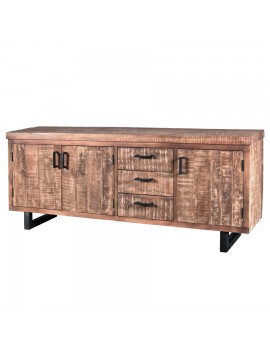 Sideboard mit 3 Türen und 3 Schubladen aus Mangoholz, Breite 200 cm