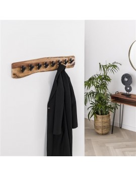 Garderobe naturell Holz,  Garderobe aus natürlichem Akazienholz, Breite 90 cm