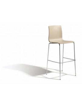 Design Barstuhl, taubengrau, stapelbar, Sitzhöhe 80 cm