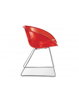 Stuhl rot transparent, Konferenzstuhl rot für Objekteinrichtung