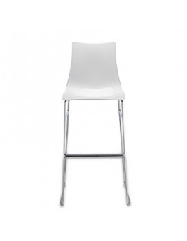 Design Barstuhl, weiß, Sitzhöhe 80 cm, chrom
