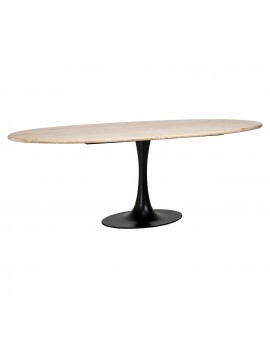 Ovaler Esstisch massiv Steinplatte , Tisch Naturstein oval, Breite 230 cm