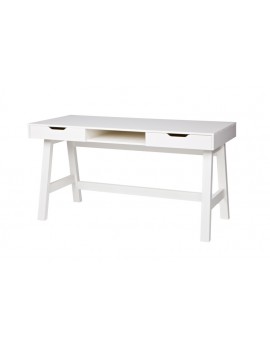 Tisch aus Kiefernholz, Schreibtisch weiß, Länge 140cm