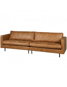 Sofa cognac, Ledersofa 3-Sitzer braun, Sofa Echtleder cognac, Breite 275 cm