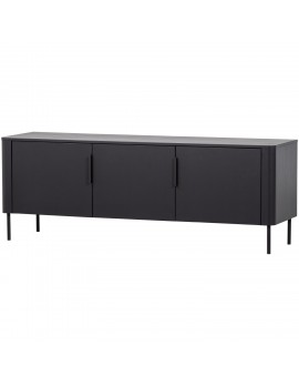 TV Schrank schwarz, Fernsehschrank Kiefernholz, Breite 154 cm