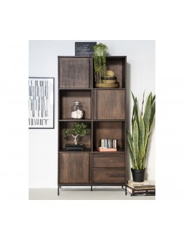 Schrank Regal, Höhe 180 cm, Mangoholz braun