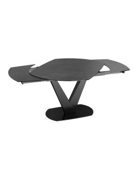 Esstisch Keramik, Tisch titan-schwarz, Esstisch ausziehbar,130/190 x 100 x 76cm