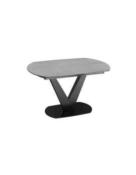 Esstisch Keramik, Tisch silber-grau, Esstisch ausziehbar,130/190 x 100 x 76cm
