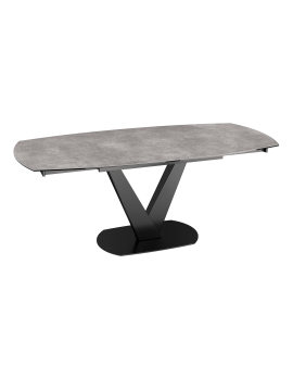 Esstisch Keramik, Tisch zementgrau, Esstisch ausziehbar,130/190 x 100 x 76cm