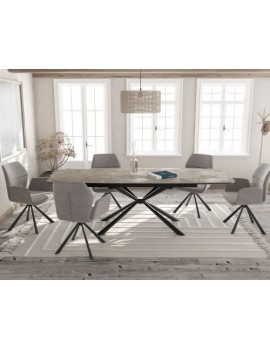 Esstisch Keramik, Tisch zementgrau, Esstisch ausziehbar,160/240x95xh76 cm