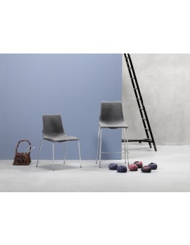 Barstuhl grau, Barstuhl gepolstert grau, Sitzhöhe 80 cm