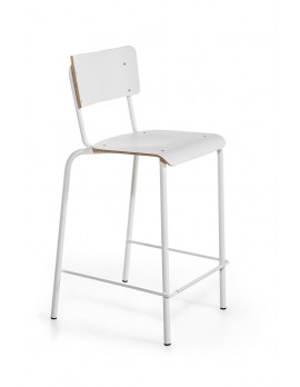 Barstuhl weiß stapelbar, Barstuhl  Metall weiß, Sitzhöhe 65 cm 