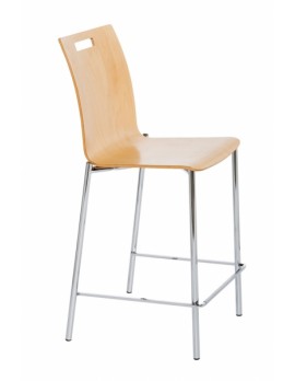 Barstuhl stapelbar, Gestell verchromt oder satiniert, Sitzhöhe 80 cm