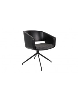 Design Stuhl mit Armlehne schwarz drehbar