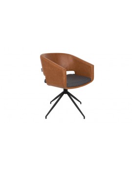 Design Stuhl mit Armlehne braun Drehbar