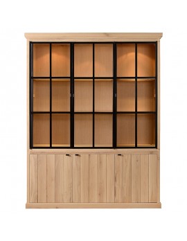 Vitrinen  Eiche massiv, Geschirrschrank  im Landhausstil