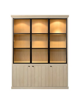 Vitrinen  Eiche massiv, Geschirrschrank  im Landhausstil