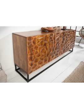 Sideboard Natur-braun,  Sideboard Massivholz, Sideboard Metall-Gestell, Breite 160 cm