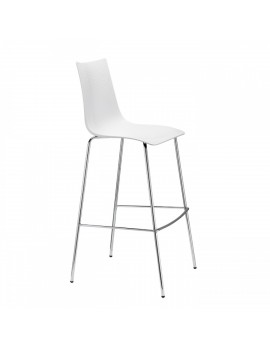 Design Barstuhl, weiß, Sitzhöhe 80 cm, chrom, Kratzfest