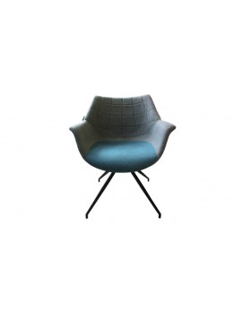 Design Sessel, Holz gepolstert in blau