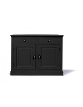 Sideboard schwarz, Schrank schwarz Landhaus, Anrichte schwarz Landhausstil, Breite 126 cm