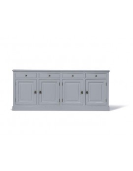 Sideboard grau, Schrank grau Landhaus, Anrichte grau  Landhausstil, Breite 228 cm