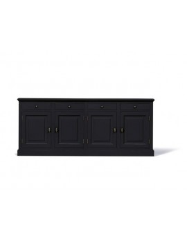 Sideboard schwarz, Schrank schwarz Landhaus, Anrichte schwarz  Landhausstil, Breite 228 cm