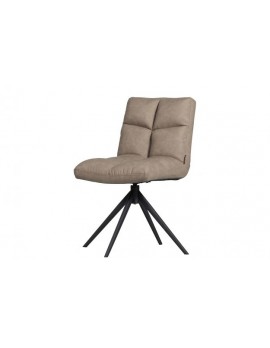 Drehstuhl, Stuhl Lederlook taupe