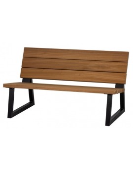 Outdoor Sofa Holz, Metall, Bank draußen, Länge 132 cm